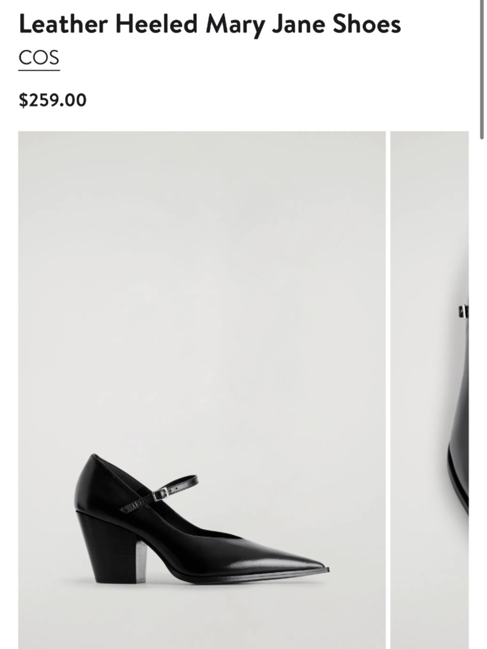 COS heeled Mary Jane black heels size 40 / 9 NWOT